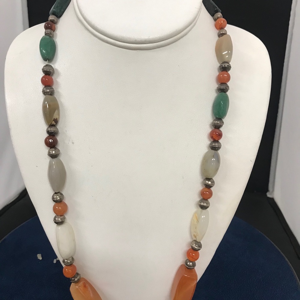 Multi Colored Polished Bead Necklace